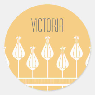 Pegatinas florales de Coral Art Deco