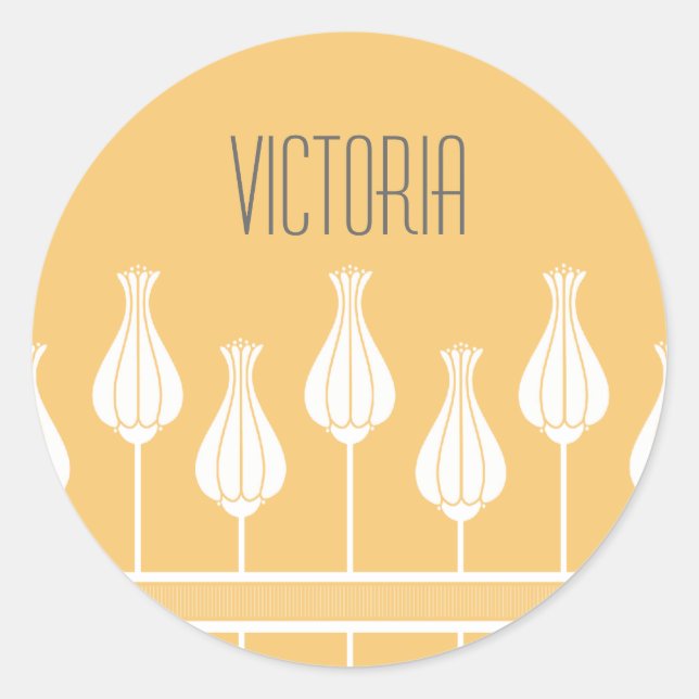 Pegatinas florales de Coral Art Deco (Anverso)