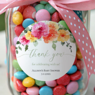 Pegatinas florales de flores de peonía rosa naranj