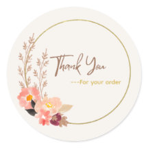 Pegatinas florales de 'Gracias' 