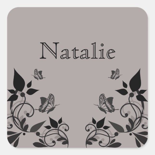 Pegatinas florales de mariposa de Ebony (Anverso)