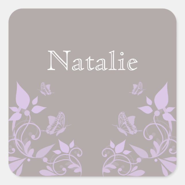 Pegatinas Florales de Mariposa Lilac (Anverso)
