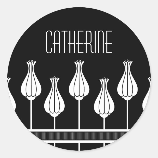 Pegatinas florales en blanco y negro (Anverso)