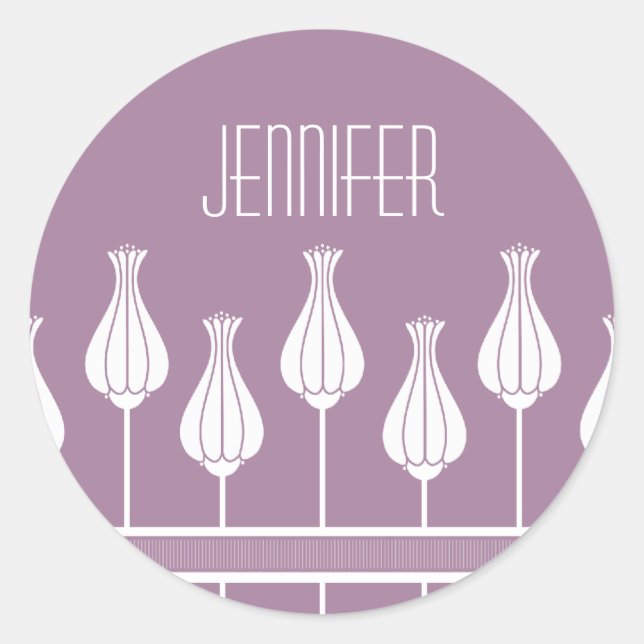 Pegatinas florales Lavender Art Deco (Anverso)