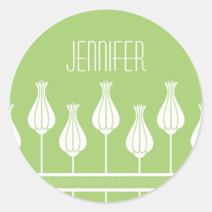 Pegatinas florales Lime Green Art Deco