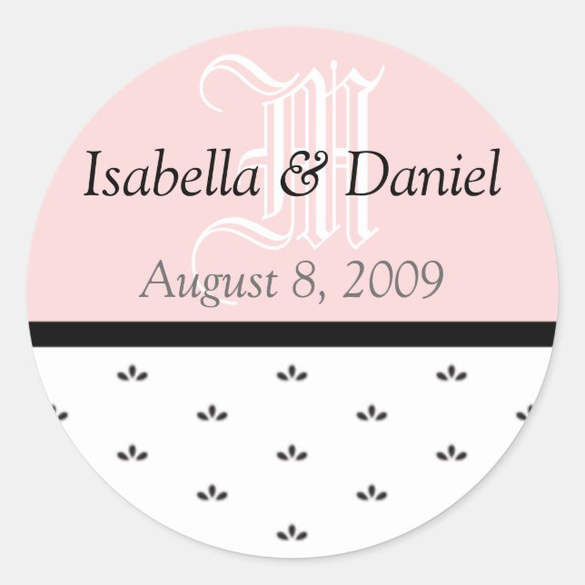 Pegatinas florales Monogramas Regalos Sellos (Anverso)