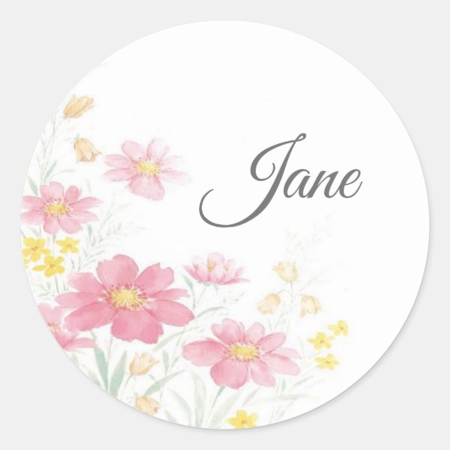 Pegatinas florales personalizados (Anverso)