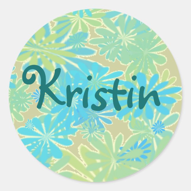 Pegatinas florales personalizados estilo isla (Anverso)