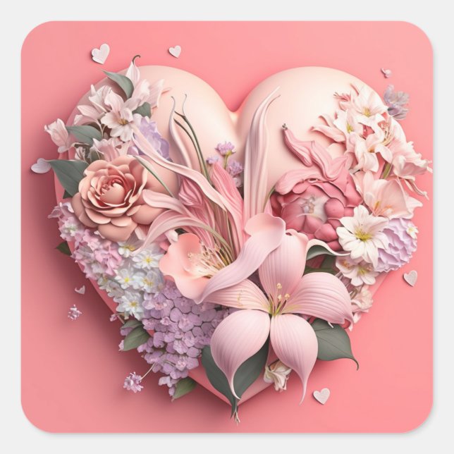 Pegatinas florales rosas del Día de la Madre (Anverso)