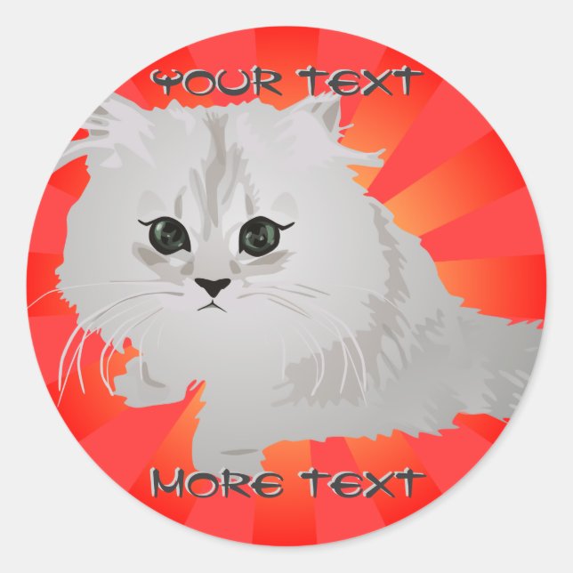 Pegatinas Fluffy Kitten (Anverso)