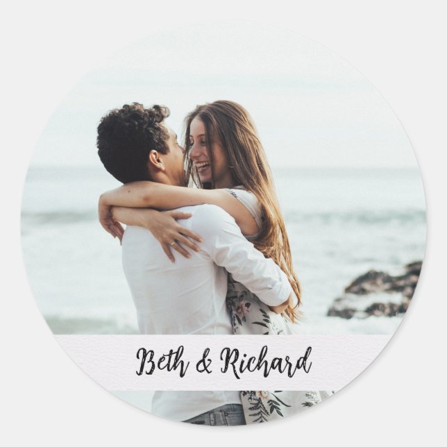 Pegatinas fotográficos con texto Personalizado en  (Anverso)