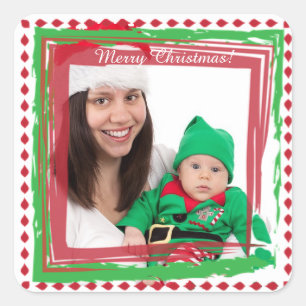 Pegatinas fotográficos de la familia de navidad de
