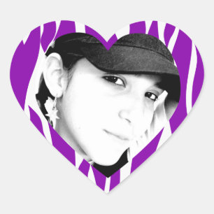 Pegatinas fotográficos personalizados de color púr