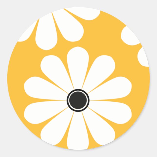 Pegatinas Funky Daisies (Amarillo) (Anverso)