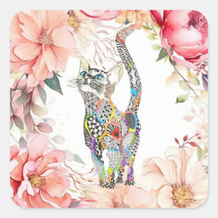 Pegatinas gatos cortos y coloridos