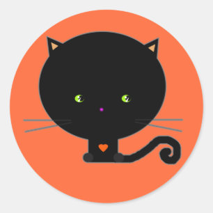 Pegatinas gatos de Halloween negros