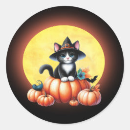 Pegatinas gatos de Tuxedo de Halloween