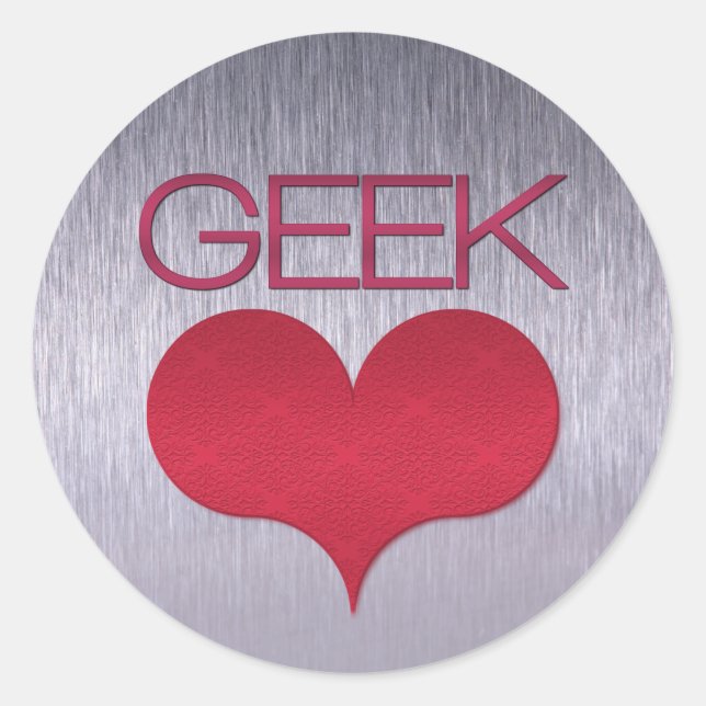 Pegatinas Geek Love (Heart), Dark Pink (Anverso)