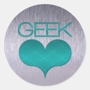 Pegatinas Geek Love (Heart), Turquesa