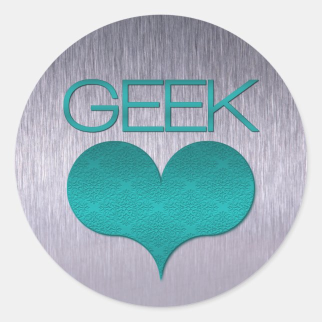 Pegatinas Geek Love (Heart), Turquesa (Anverso)