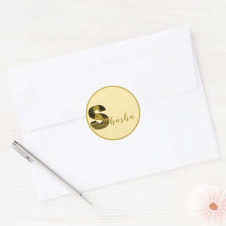 Pegatinas Gold 3D Letter S