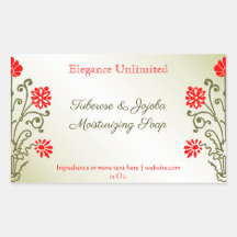 Pegatinas Gold Red Editable de Jabón o Artesanía