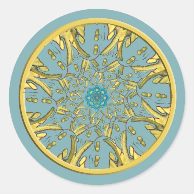 Pegatinas Gold y Blue Lotus Mandala (Anverso)