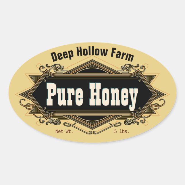 Pegatinas Golden Amber Pure Honey (Anverso)
