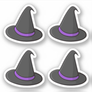 pegatinas gorras brujos de Halloween, grupo de cua