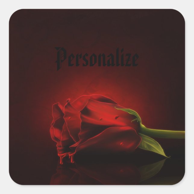 Pegatinas Gothic Bloody Red Rose personalizados (Anverso)