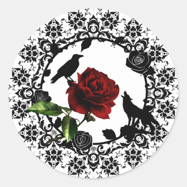 Pegatinas góticos de Raven Wolf (Anverso)