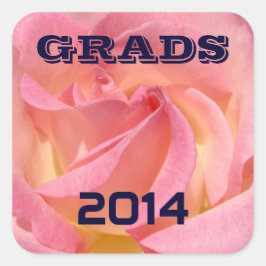 Pegatinas GRADS Clase de Año Rosa Rosa Graduacione