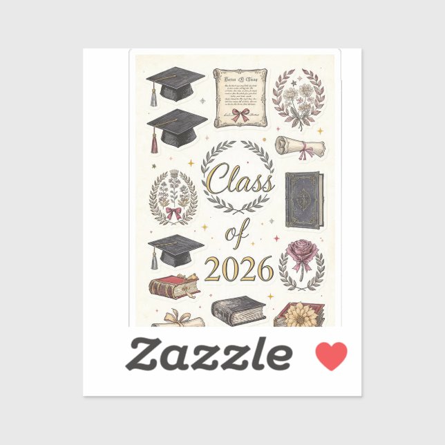 Pegatinas graduación 2026 (Hoja)