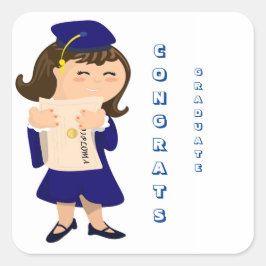 Pegatinas graduados del chica de Congrats