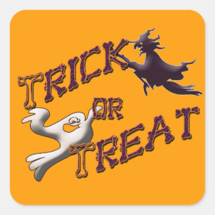Pegatinas gráficos de Halloween con trucos o truco