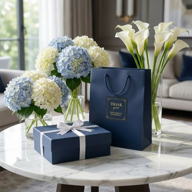 Pegatinas Grandes Azul Marino Dorado Cumpleaños 80 (SEE FULL SUITE AT BOTTOM)