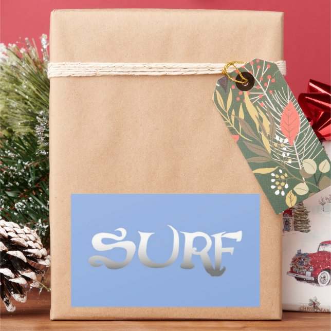 Pegatinas grandes de rectángulo de surf (Vacaciones)