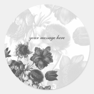 Pegatinas Gray Elegant Flower Wedding
