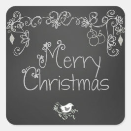 Pegatinas Gray Scrolls Chalkboard Holiday Star