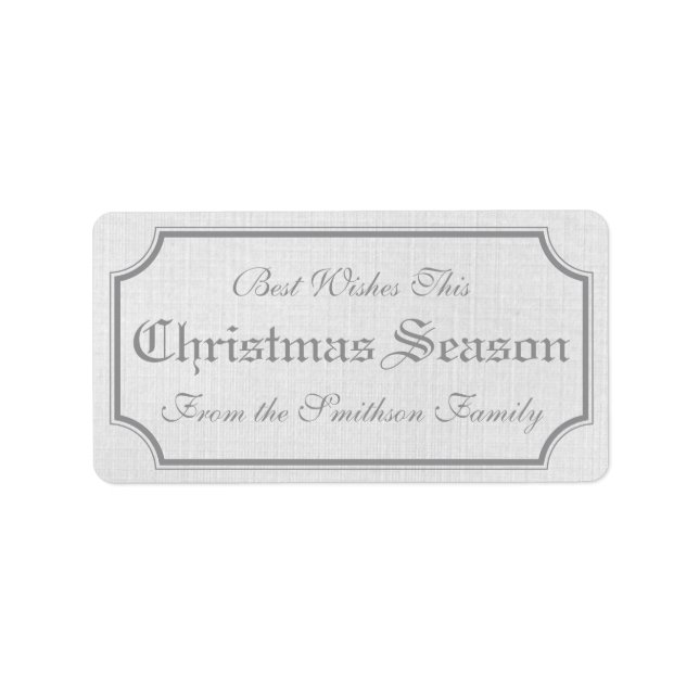 Pegatinas Gray Vintage Christmas Gift Label (Frente)