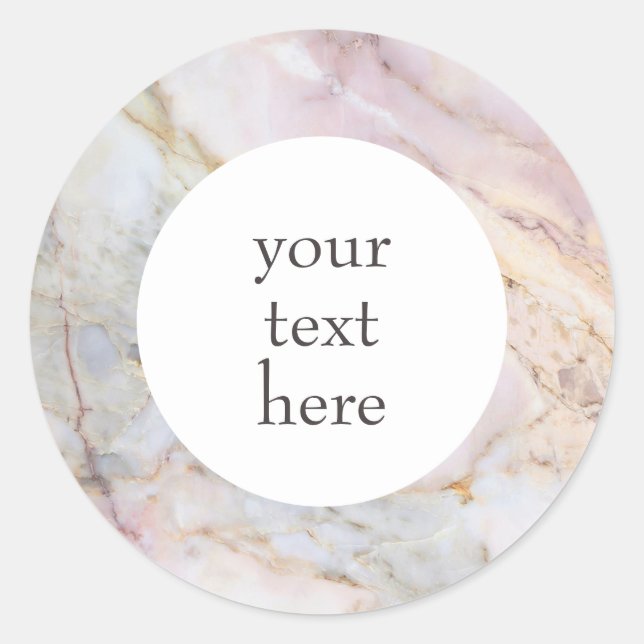 Pegatinas Gris de Mármol de Oro Rosa personalizado (Anverso)