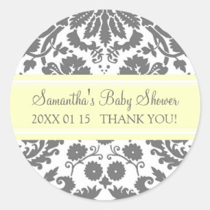 Pegatinas grises del favor de Baby Shower del
