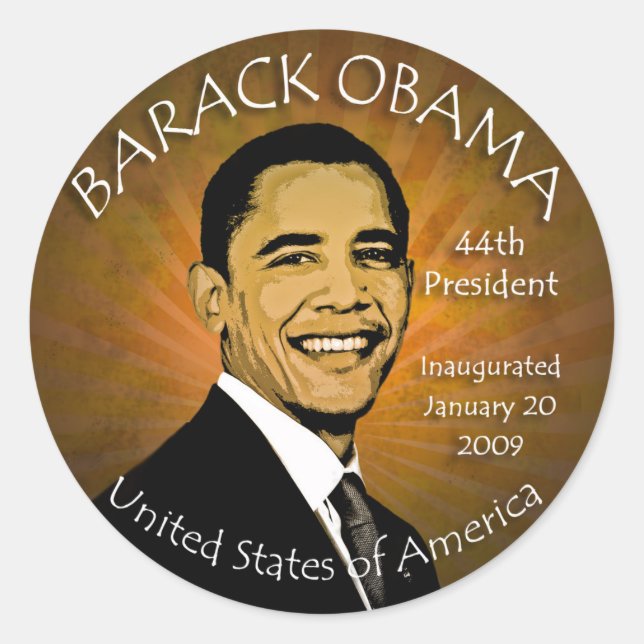 Pegatinas Grunge de Barack Obama (Anverso)
