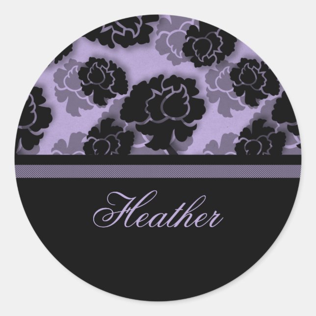 Pegatinas Grungy Floral Decadation, Lavender (Anverso)