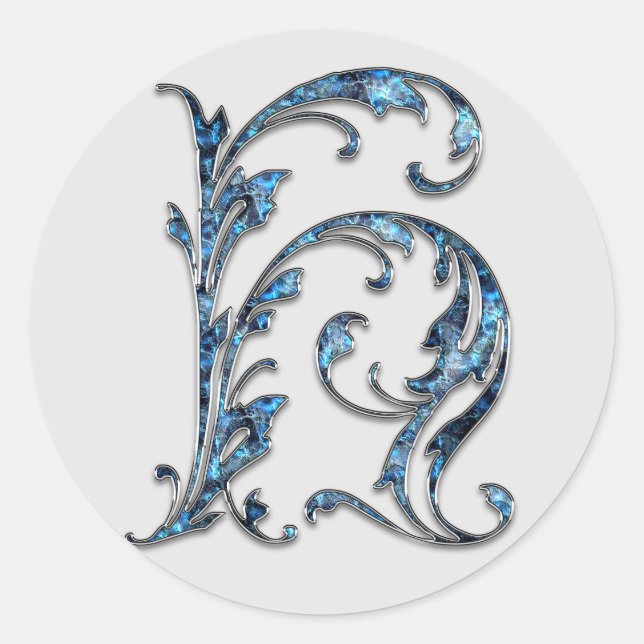 pegatinas H iniciales de monograma (Anverso)