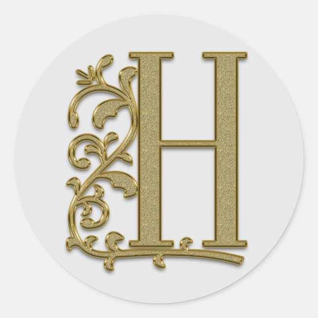 pegatinas H iniciales de monograma (Anverso)
