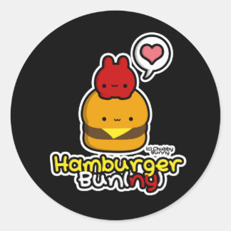 Pegatinas Hamburger Bun(ny) (Negro)