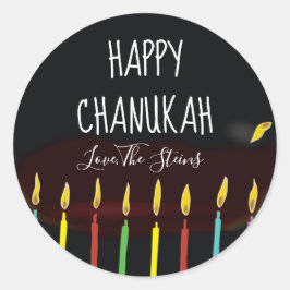 Pegatinas "Happy Chanukah" Menorah Candles