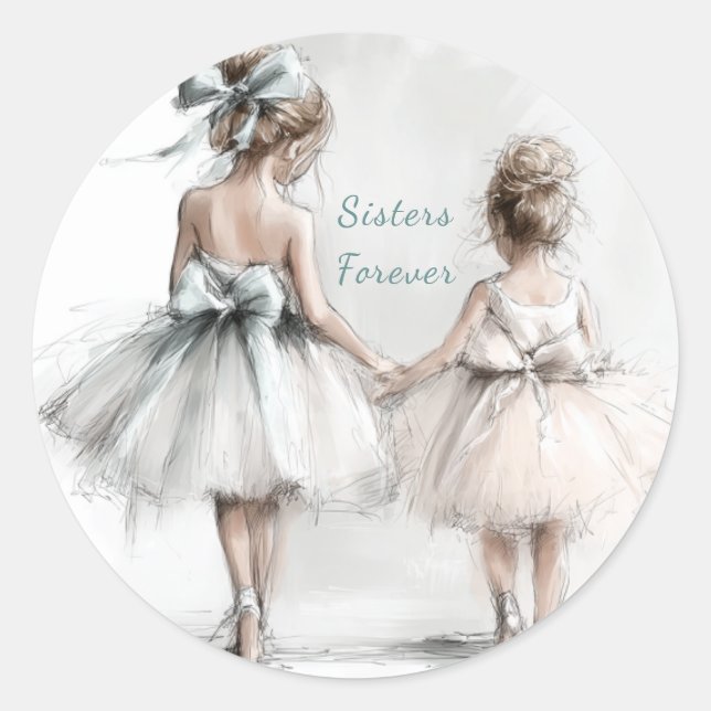 Pegatinas Hermanas por Siempre – Pastel Grandes y  (Anverso)