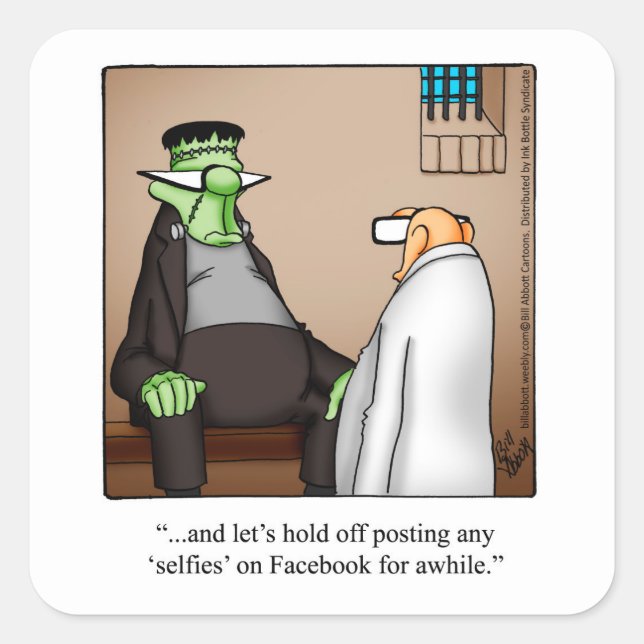 Pegatinas honrados Frankenstein Humor Halloween (Anverso)
